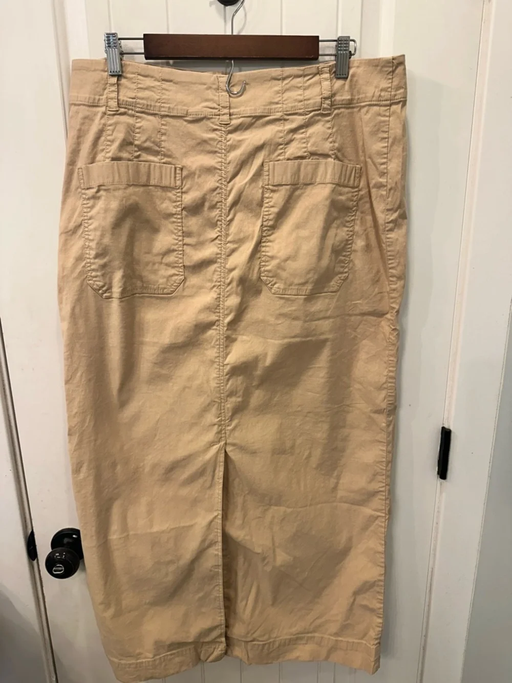 Anthropologie Maeve Colette Linen Maxi Skirt XL Neutral Safari Boho Coastal
